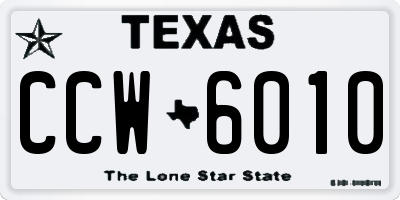TX license plate CCW6010