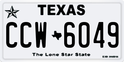 TX license plate CCW6049