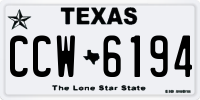 TX license plate CCW6194