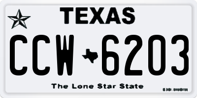 TX license plate CCW6203