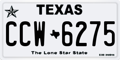 TX license plate CCW6275
