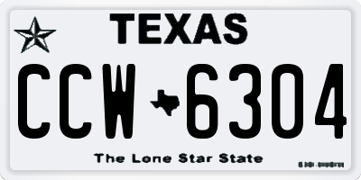 TX license plate CCW6304