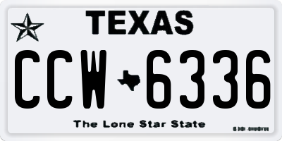 TX license plate CCW6336