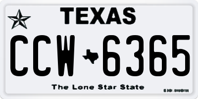 TX license plate CCW6365