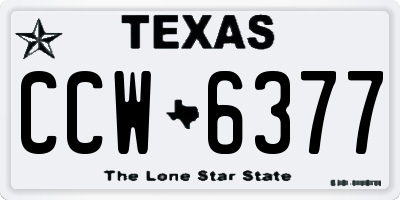 TX license plate CCW6377