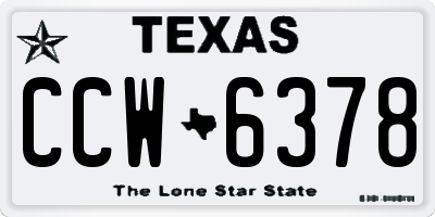 TX license plate CCW6378