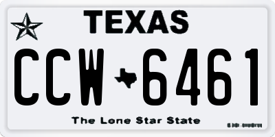 TX license plate CCW6461