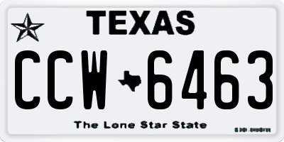 TX license plate CCW6463