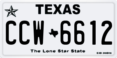 TX license plate CCW6612