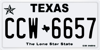 TX license plate CCW6657