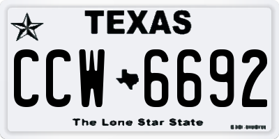 TX license plate CCW6692