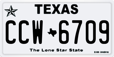 TX license plate CCW6709