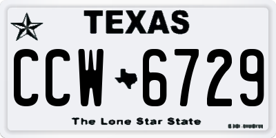 TX license plate CCW6729