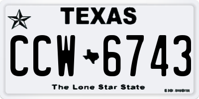 TX license plate CCW6743