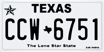 TX license plate CCW6751