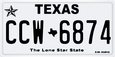 TX license plate CCW6874