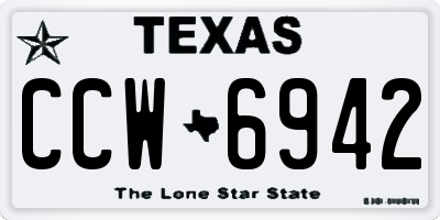 TX license plate CCW6942