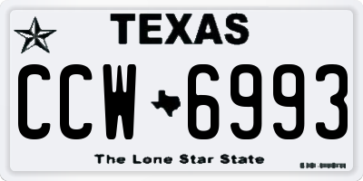 TX license plate CCW6993