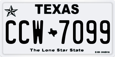 TX license plate CCW7099