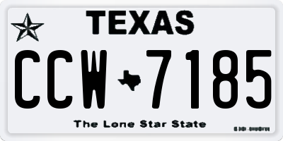 TX license plate CCW7185