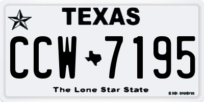 TX license plate CCW7195