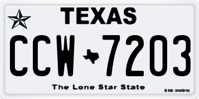 TX license plate CCW7203
