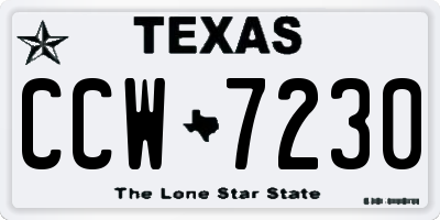 TX license plate CCW7230