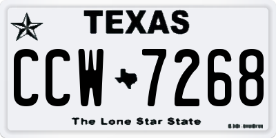 TX license plate CCW7268