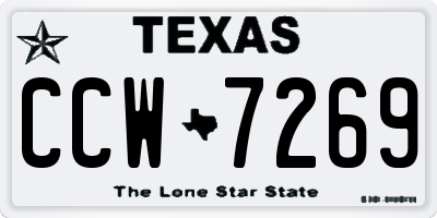 TX license plate CCW7269