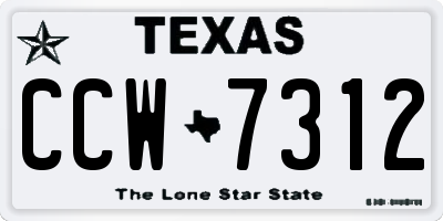 TX license plate CCW7312