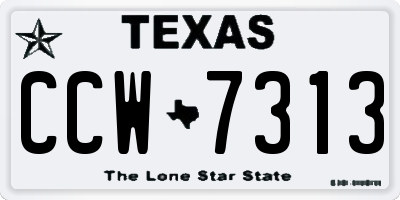 TX license plate CCW7313
