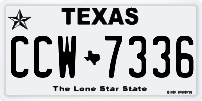 TX license plate CCW7336