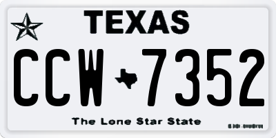 TX license plate CCW7352