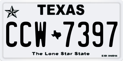 TX license plate CCW7397