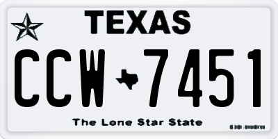 TX license plate CCW7451
