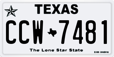 TX license plate CCW7481
