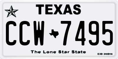 TX license plate CCW7495