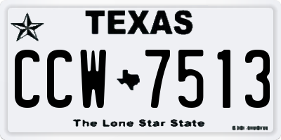 TX license plate CCW7513