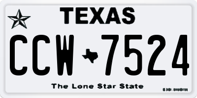 TX license plate CCW7524