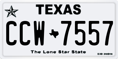 TX license plate CCW7557