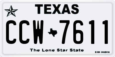TX license plate CCW7611