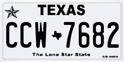TX license plate CCW7682