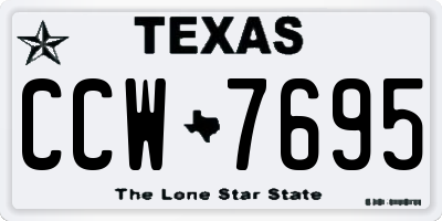 TX license plate CCW7695