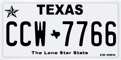 TX license plate CCW7766