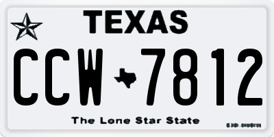 TX license plate CCW7812