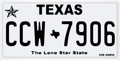 TX license plate CCW7906
