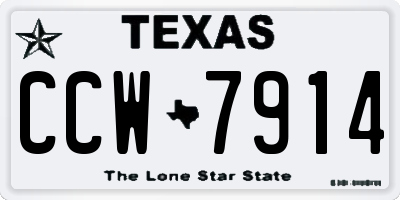 TX license plate CCW7914