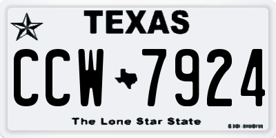 TX license plate CCW7924