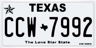 TX license plate CCW7992