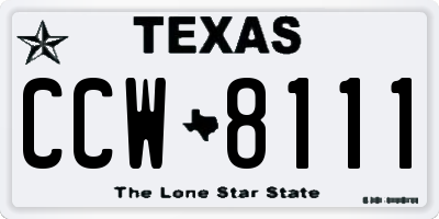 TX license plate CCW8111